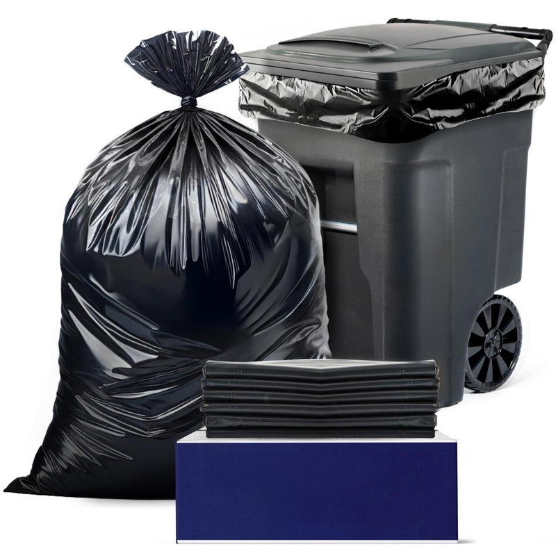 Plasticplace 65 Gallon Trash Bags â”‚ 3.0 Mil â”‚ Black Heavy Duty Garbage Can Liners â”‚ 50â€ X 48â€ (50Count) - Image 1